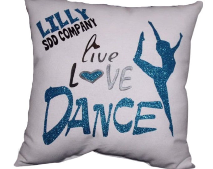 Personalized Pillow Cute Dance Recital Gift for Girls Dance Team Custom Printed Pillows for Ballet Dancers Live Love Dance Décor for Bedroom