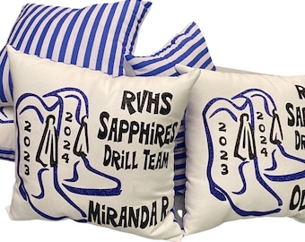 DRILL TEAM Gifts for the Entire Team Order personalized pillows with boots, fringe in our custom design Senior Night, Bulk discounts