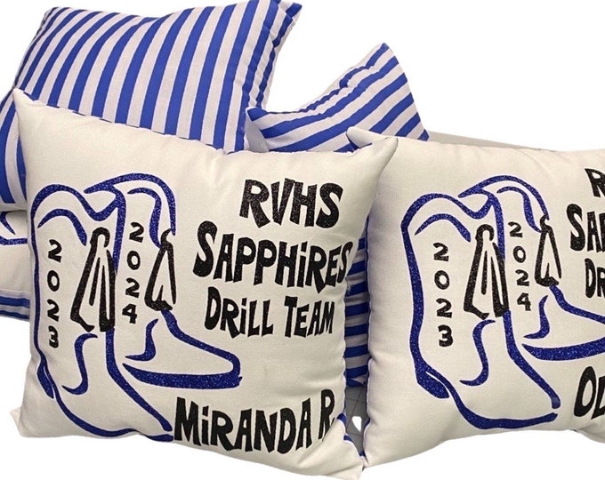 DRILL TEAM Gifts for the Entire Team Order personalized pillows with boots, fringe in our custom design Senior Night, Bulk discounts