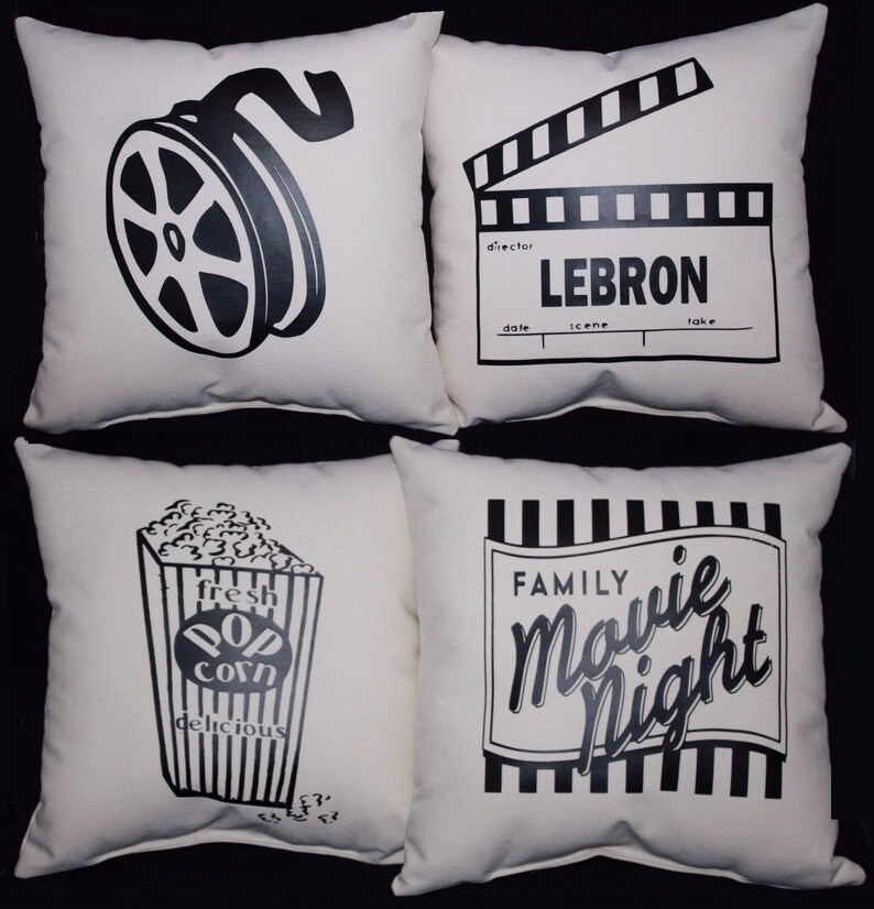 CUSTOM Printed HOME THEATER Pillow Set Personalized With Etsy