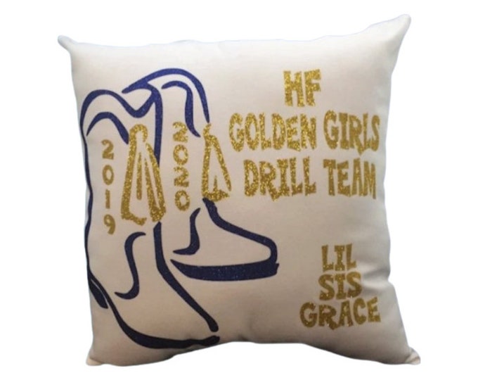 DRILL TEAM Pillow personalized boots, fringe, custom design | customizable gift for coach | Birthday Christmas Gift | Custom Printed gift