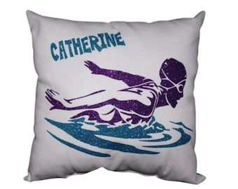 PERSONALIZED gift for swimmers  Swim PILLOW | Team Discounts Available | Custom Swimming aquatics Gift guys or gals boys or girls available