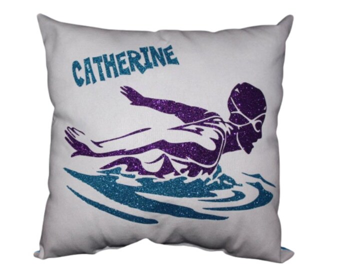 PERSONALIZED gift for swimmers  Swim PILLOW | Team Discounts Available | Swimmer Christmas Gift guys or gals boys or girls available