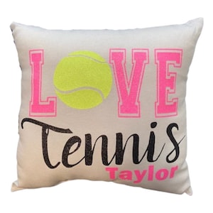 GIRLS TENNIS Valentines Gift Custom Printed and Personalized Tennis Player pillow present | unique gift idea