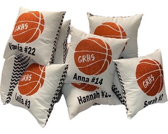 Basketball Pillow Senior Gifts custom printed and personalized perfect for basketball player or the entire team | discounts on team orders