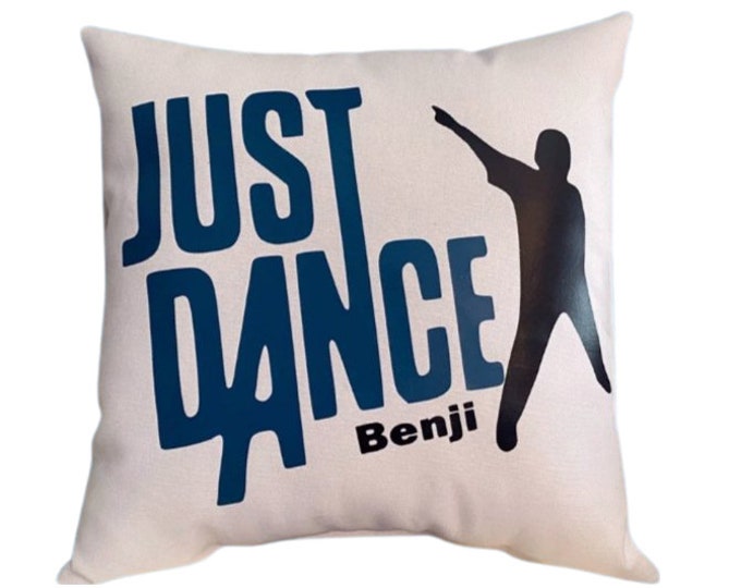 JUST DANCE personalized pillow | Custom Printed Your Choice Of Colors and Print  | Male Dancer Boy Guy Dance Christmas Gift