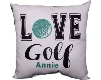 GIRLS LOVE GOLF Pillow  - Personalized girls Golf gift Custom  gift for golfer  Perfect girls boys Golfers Christmas Gift