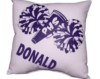 Personalized Cheerleader Pillow pom pom megaphone senior night cheer recognition competition gifts | male cheerleader |  Cheer Gift