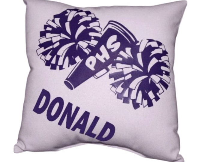 Personalized Cheerleader Pillow pom pom megaphone senior night cheer recognition competition gifts | male cheerleader |  Cheer Gift