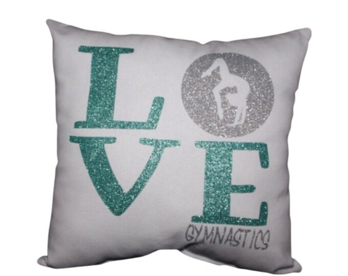 Girls Gymnastics gift LOVE GYMNASTICS Custom Printed Pillow Tumbler Gymnast Birthday Gymnastic Birthday  Valentines Present