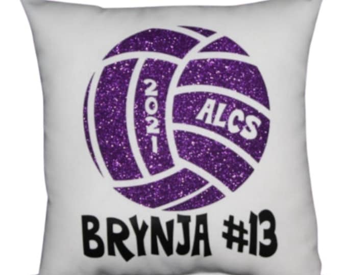 Girls Volleyball Christmas Personalized Pillow Custom Printed Volleyball Pillow Christmas Gifts Presents Volleyball Lover Unique Sports Gift