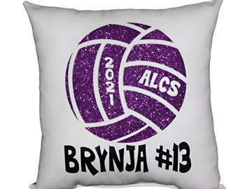 Volleyball Team Gifts  Senior Night Custom Printed Personalized Gift Idea for Volleyball Player Pillow - Team Discounts Bulk Orders