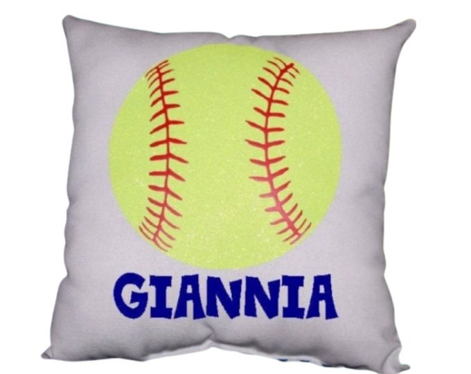 Custom Softball Pillow Personalized Softball Gifts for Girls Softball Team Recognition Personalized Throw Pillows for Girls Christmas Gift