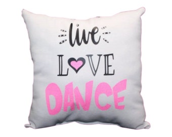 Girls Dance Gift Rhinestone Glitter LIVE LOVE DANCE Pillow perfect Dance Lover Present Unique gifts for dancers Valentines
