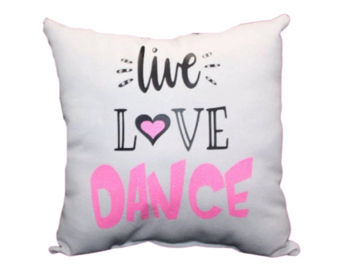 Girls Dance Christmas Gift Rhinestone Glitter LIVE LOVE DANCE Pillow perfect Dance Lover Present Unique gifts for dancers