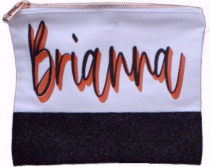 Personalized NAME Makeup bag Cosmetic bag Custom printed  choice of colors and choice of name | Christmas gift idea