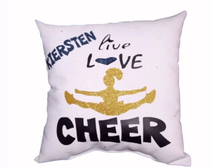 Dance cheer gift for dancer Present for cheerleader PERSONALIZED CHEER PILLOW hard to buy for cheerleading gift cheer dance decor