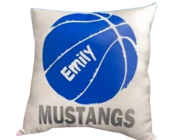 Basketball Pillow GIRLS or GUYS Personalized BASKETBALL gift with Player name Team name Great Basketball Present Unique Basketball Gift