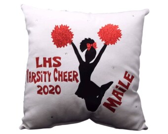 Personalized Pillow Cheer Gift Preppy Room Décor Senior Gift for Cheer Team in Bulk Custom Print Pillow Teenage Girl Gift from Cheer Coach