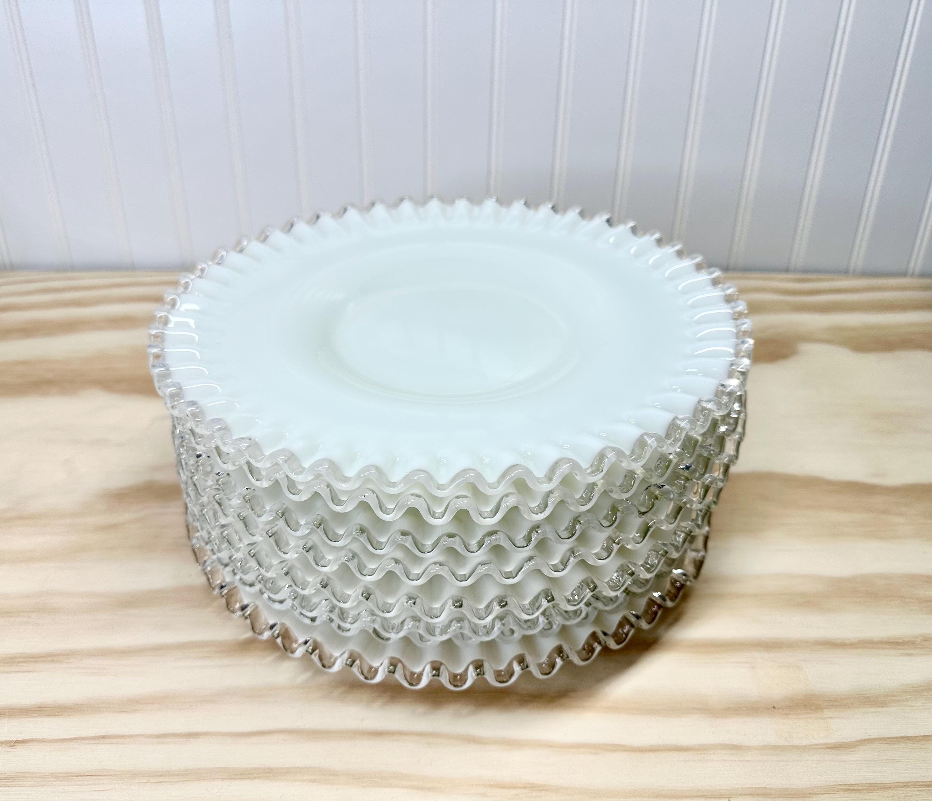 希少 fenton シルバーターコイズ クレスト ボンボン ミルクグラス Fenton Silver Crest - Etsy