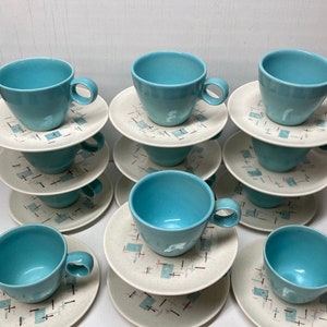 Midcentury Vernon Heavenly Days cups and saucers