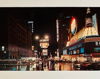 1960's New York - Times Square - Chrome - Pepsi - Vintage Advertising - Vintage Postcard - Ephemera