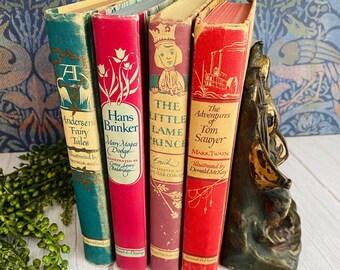 1940's Vintage Book Set - Andersen's Fairy Tales - Tom Sawyer - Hans Brinker - The Little Lame Prince - Children's Books - Illustrated