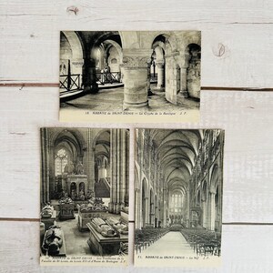 Vintage B&W Postcard Set - Abbey Saint Denis - Paris France - Unused - European - Ephemera - Vintage Postcards