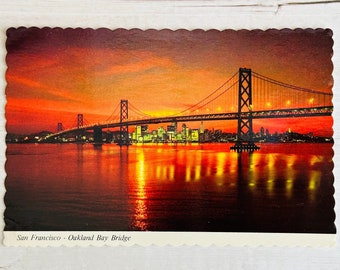 Vintage Postcard - Oakland Bay Bridge - San Francisco - California - Unused - Continental Postcard