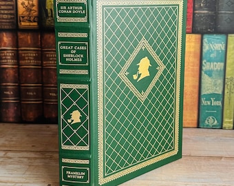 Sherlock Holmes - Franklin Mystery - The Great Cases of Sherlock Holmes by Sir Arthur Conan Doyle - Vintage Book - Leather-Bound Book