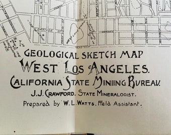 1897 - Oil & Gas Yielding Formations of L.A., Ventura and Santa Barbara Counties - Mining - Maps - Antique Book - Los Angeles
