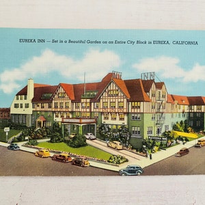 The Eureka Inn in Eureka, Ca. - Vintage Linen Postcard - Ephemera
