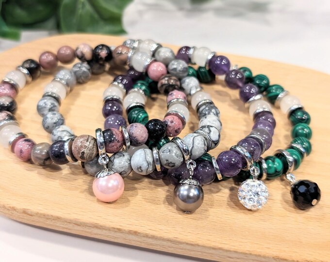 Handmade Gemstone Charm Bracelet