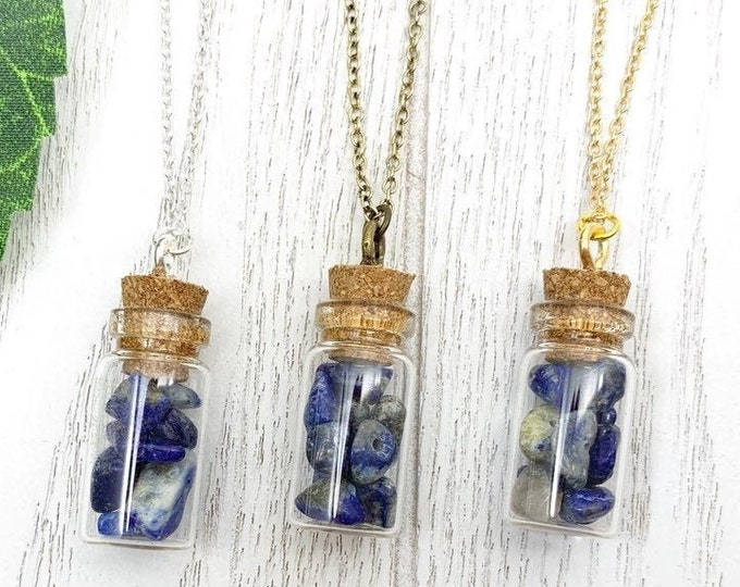 Blue Lapis Lazuli Bottle Necklace