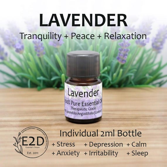 Calming Floral Lavender Essential Oil for Rest, Relaxation & Aromatherapy (2ml)