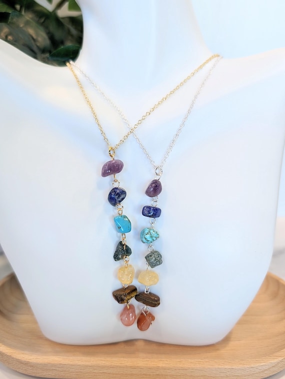 Healing Chakra Necklace 7 Stones – Balance & Harmony Pendant