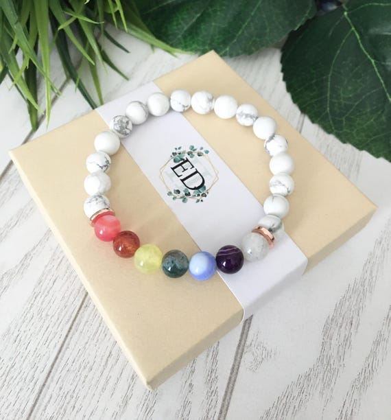 Agate Chakra Bracelet — 8 mm Meditation Jewelry