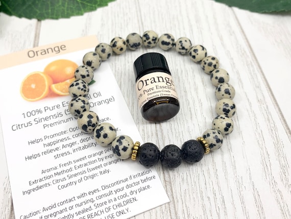 Dalmatian Jasper Diffuser Bracelet • Grounding Bracelet for Protection, Positivity and Stamina • Aromatherapy Jewelry • 8mm Oil Diffuser