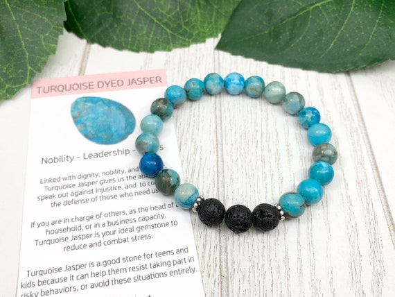 Blue Ripple Jasper Diffuser Bracelet