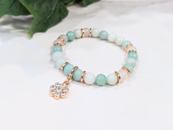 Amazonite Gemstone Charm Bracelet — Calm, Expression & Healing Jewelry