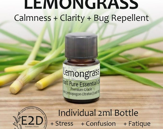 Fresh Lemongrass Essential Oil, 2ml Car Diffuser Aromatherapy Diffuser Refill, Natural Bug Repellent, Lemon Grass Fragrance
