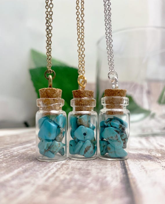 Turquoise Bottle Pendant Necklace