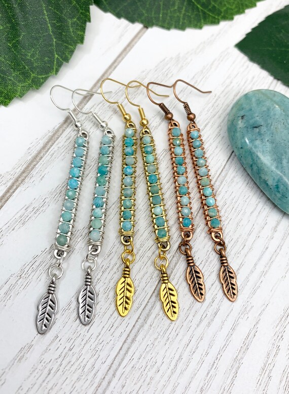 Amazonite Boho Drop Earrings – Flow, Luck & Balance