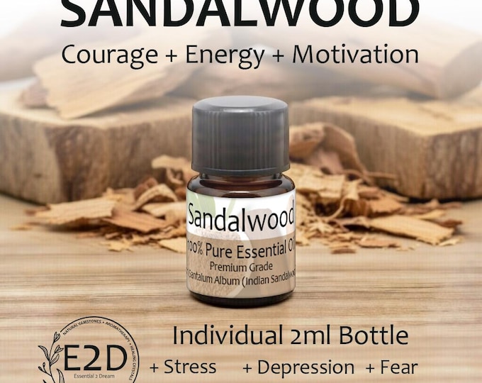 Warm Woodsy Sandalwood Essential Oil for Aromatherapy (2ml)