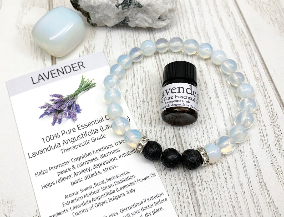 Moonstone Opal Oil Diffuser Bracelet Anxiety Relief Diffuser Etsy España