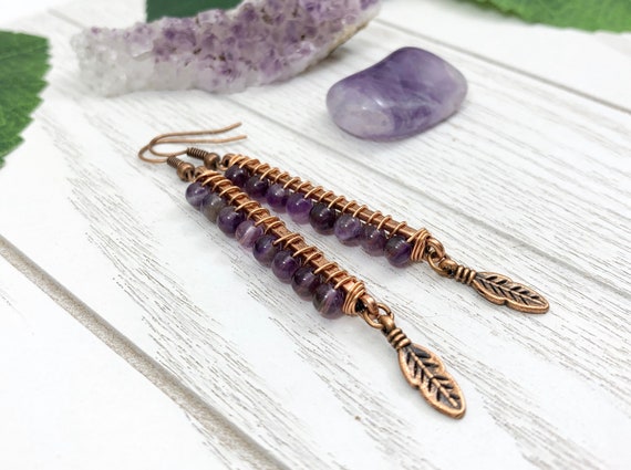 Purple Amethyst Boho Earrings