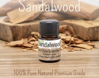 Sandalwood Essential Oil 2ml, Warm Woodsy Aromatherapy Diffuser Refill