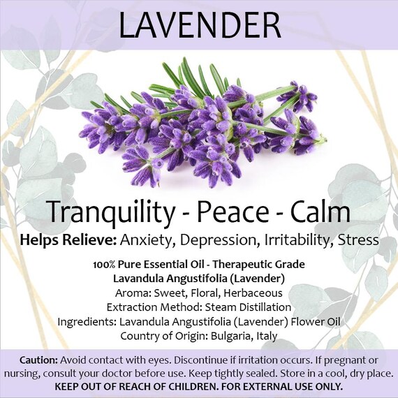 Lavender Essential Oil • Small 2ml Portable Diffuser Oil Aromatherapy • Tranquility • Peace • Calm