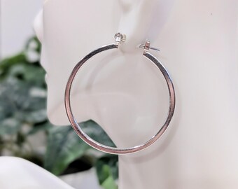 Classic Silver Hoop Earrings, Simple Everyday Pierced Jewelry, Vintage Style
