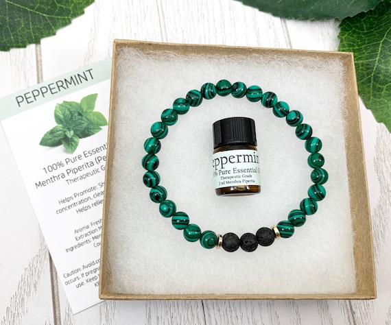 Malachite Lava Diffuser Bracelet - Detox Transformation 6mm